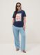 Blue pure cotton T-shirt with print, regular fit_1