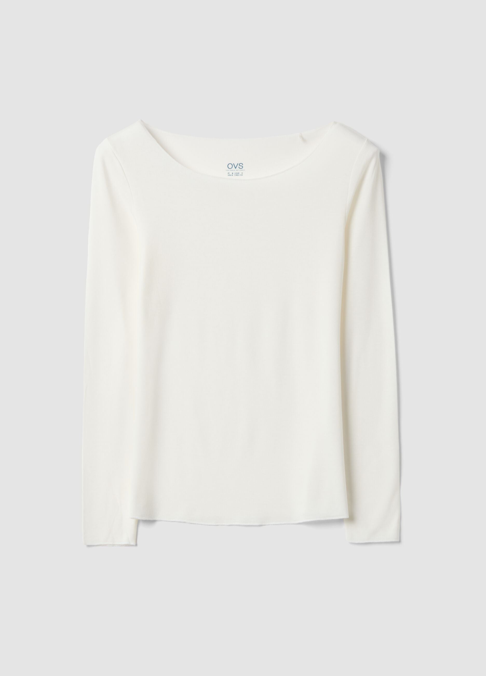 &Lambda;&epsilon;&upsilon;&kappa;ό T-shirt &alpha;&pi;ό &epsilon;&lambda;&alpha;&sigma;&tau;&iota;&kappa;ό &mu;&omicron;&nu;&tau;ά&lambda; &mu;&epsilon; &sigma;&tau;&rho;&omicron;&gamma;&gamma;&upsilon;&lambda;ή &lambda;&alpha;&iota;&mu;ό&kappa;&omicron;&psi;&eta;, regular &epsilon;&phi;&alpha;&rho;&mu;&omicron;&gamma;ή