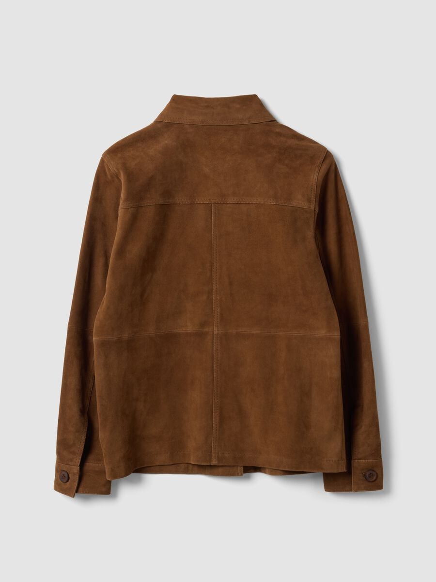 Brown genuine leather jacket in regular fit_6