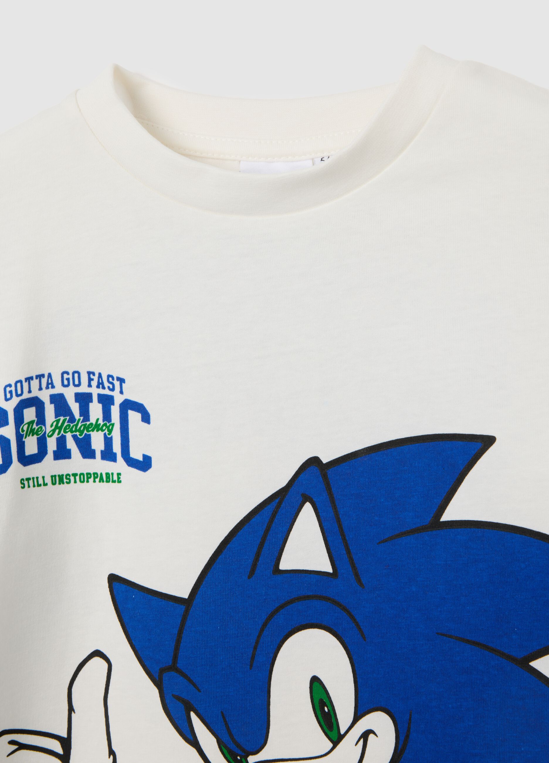Multicolour cotton kids' t-shirt with Sonic, regular fit
