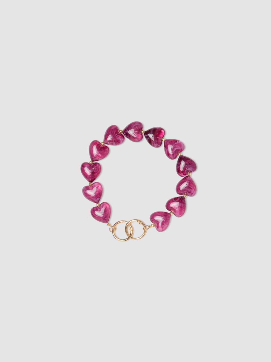 Violettes Armband mit Herzperlen_0