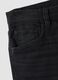 Slim fit black stretch denim cotton blend shorts_5