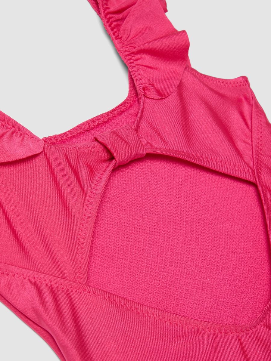 Pink ruffle-detail stretch swimsuit_2