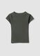 Gr&uuml;nes, figurbetontes T-Shirt aus geripptem Stretch-Baumwollstoff mit Nieten_6