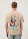 Beiges Kurzarm-T-Shirt aus reiner Baumwolle_3