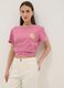 Rosa T-Shirt aus reiner Baumwolle im Relaxed Fit mit Sonnenprint_0