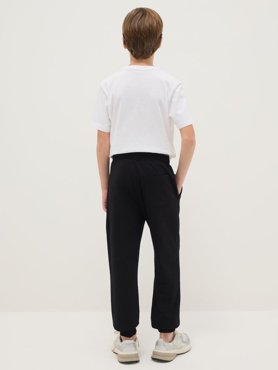 Boys' Black Cotton Joggers - Regular Fit_1