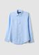 Chemise bleu ciel en pur lin, coupe regular_4
