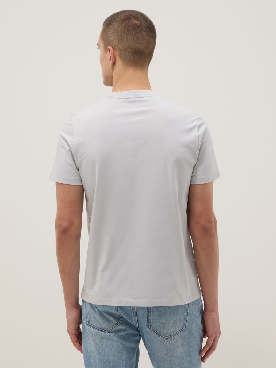 Grey short-sleeve pure cotton t-shirt regular fit_3