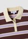 Brown striped pure cotton oversized polo shirt_5