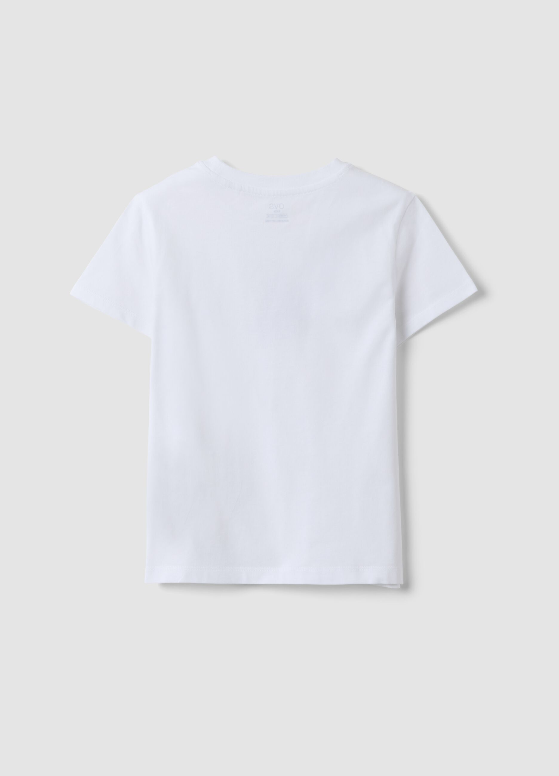 White pure organic cotton T-shirt with graphic for girls