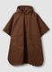 Brown pure cotton hooded cape with oversized fit_4