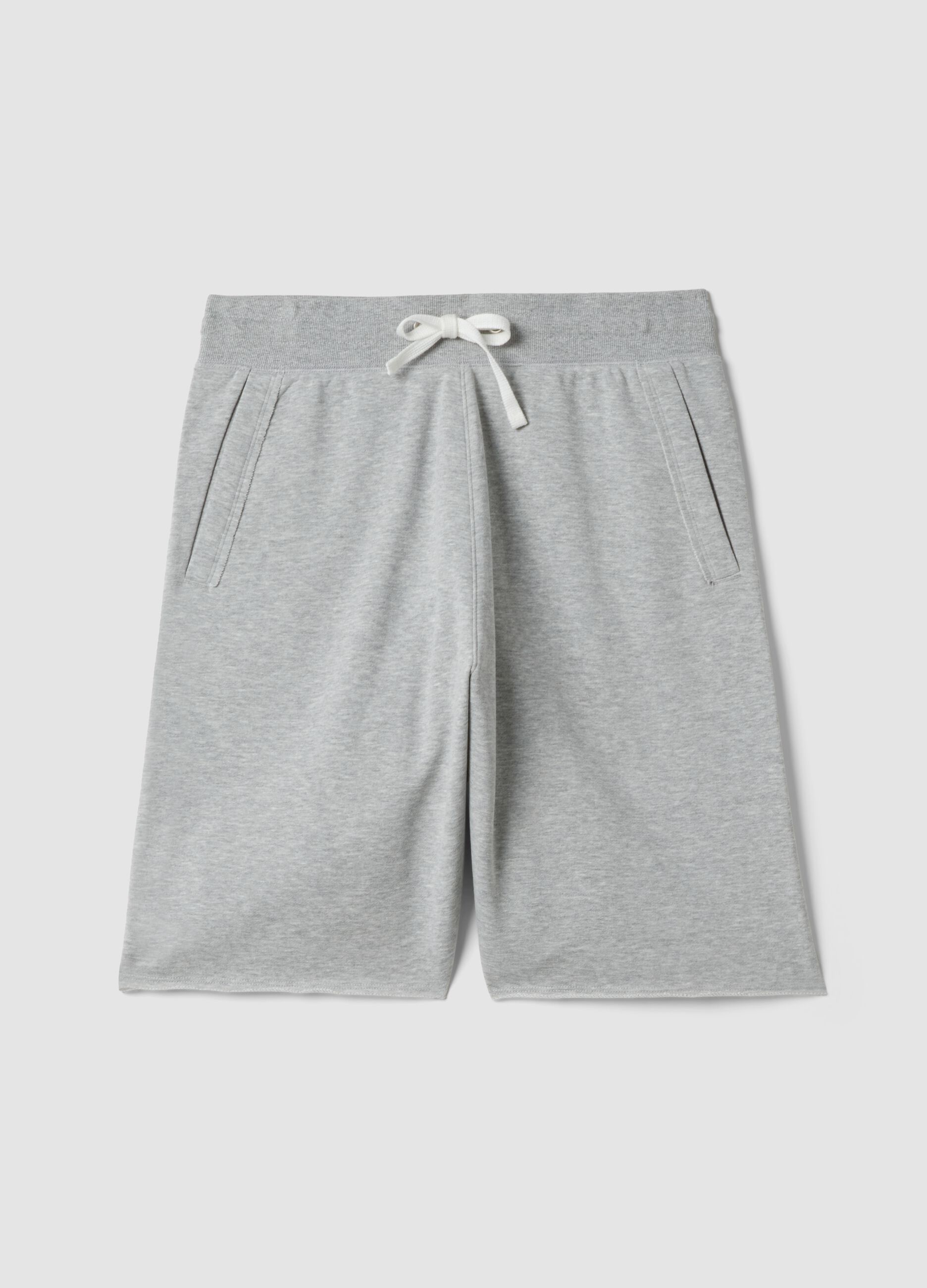 Grey cotton-blend relaxed-fit shorts
