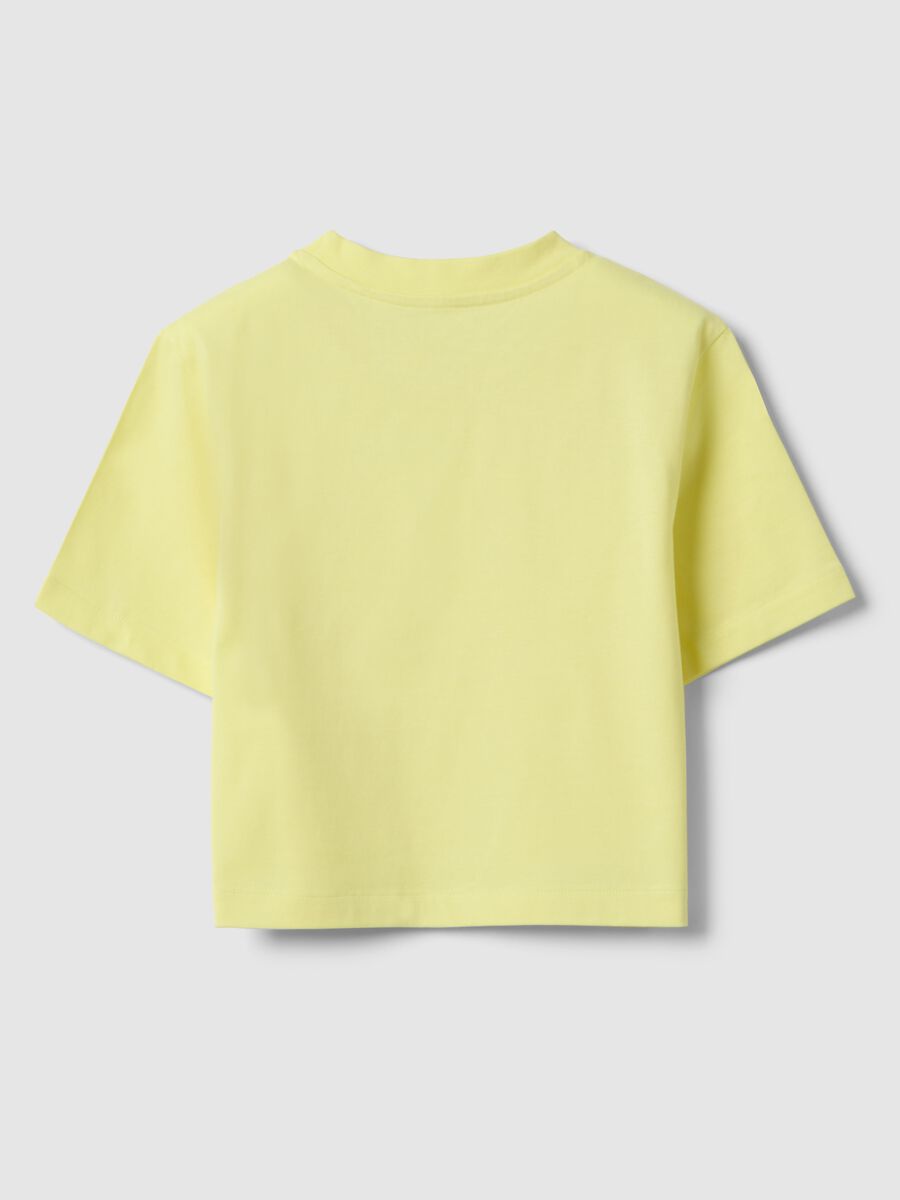 Yellow pure cotton boxy fit girl's T-shirt_4