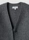 Graue Strickjacke aus elastischer Wolle mit tiefem V-Ausschnitt, Oversize-Fit_5