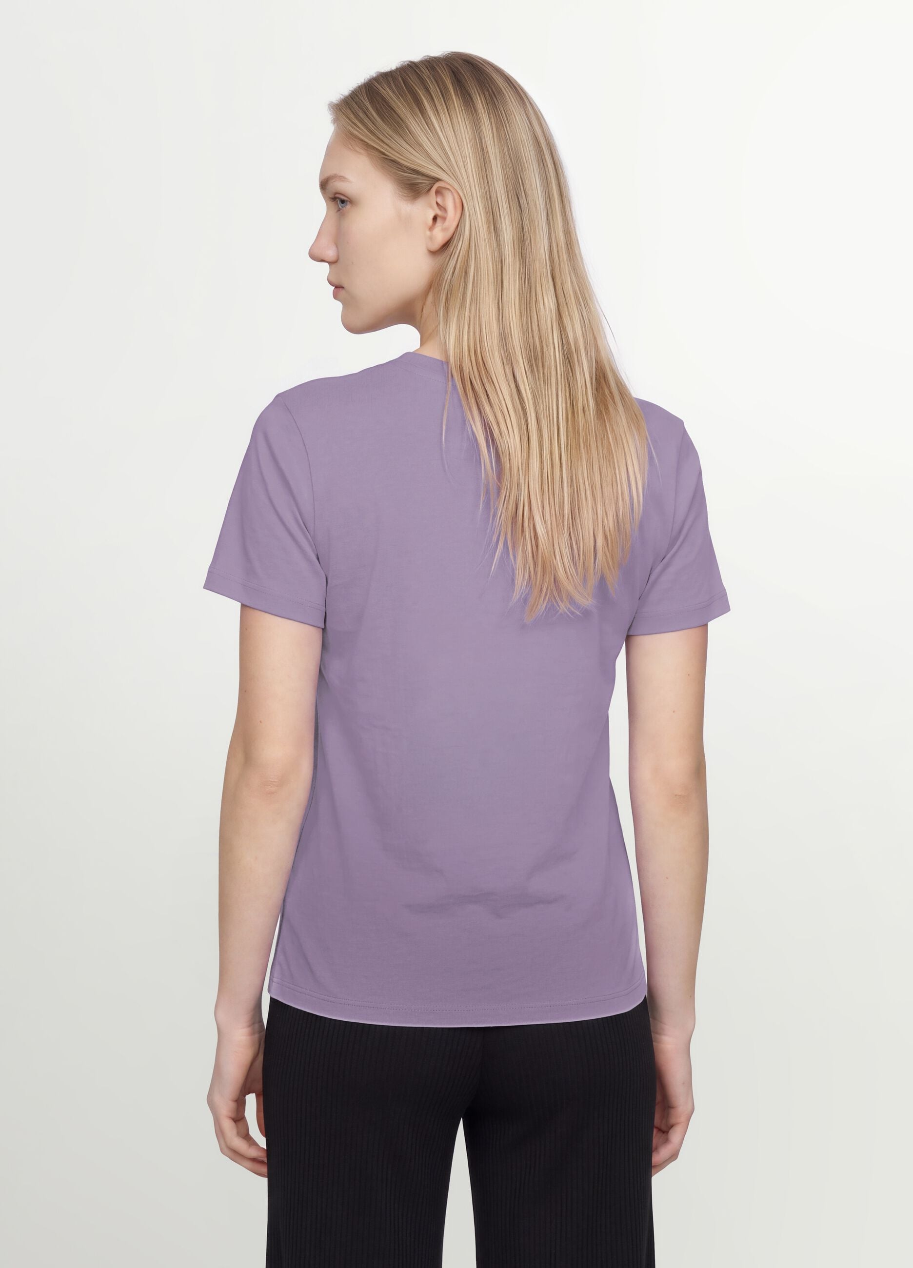 &Mu;&omega;&beta; T-shirt &alpha;&pi;ό 100% &omicron;&rho;&gamma;&alpha;&nu;&iota;&kappa;ό &beta;&alpha;&mu;&beta;ά&kappa;&iota; &mu;&epsilon; &sigma;&tau;&rho;&omicron;&gamma;&gamma;&upsilon;&lambda;ή &lambda;&alpha;&iota;&mu;ό&kappa;&omicron;&psi;&eta;, regular &epsilon;&phi;&alpha;&rho;&mu;&omicron;&gamma;ή