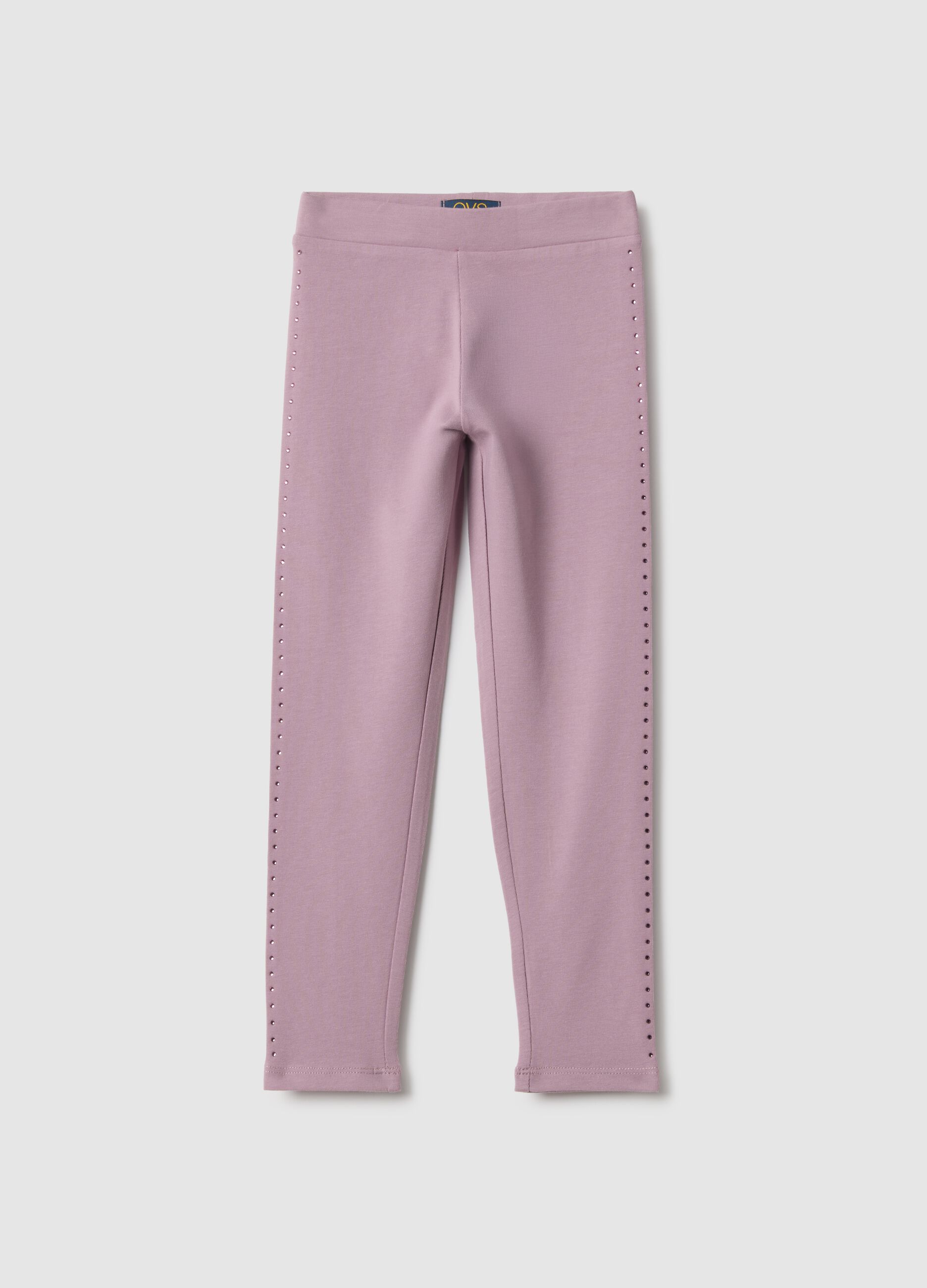 Leggings rosa ajustados de algod&oacute;n el&aacute;stico para ni&ntilde;as