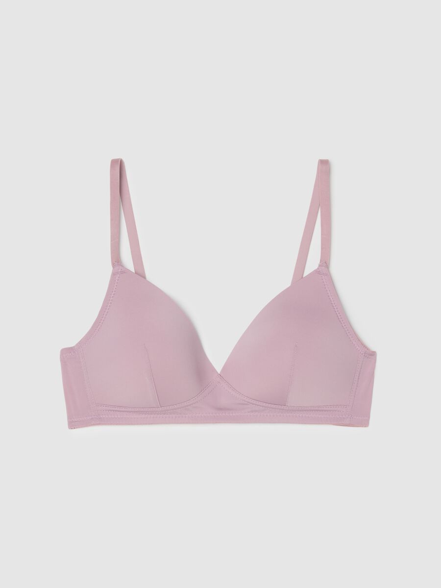 Pink padded balconette bra_4