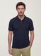 Blue pure cotton piqu&eacute; polo shirt with classic collar and regular fit_0