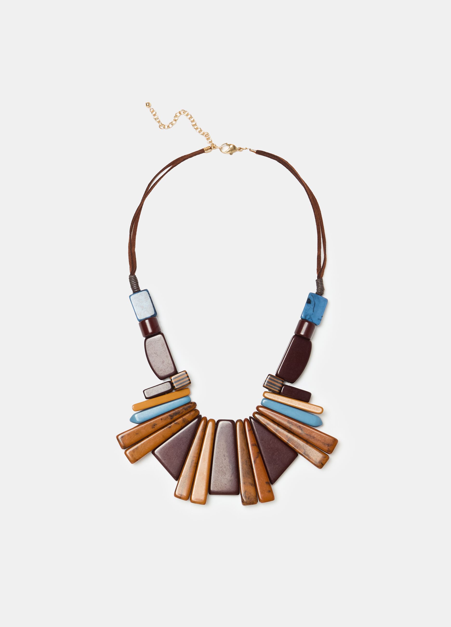 Ethnic necklace with geometric stones
