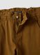 Bronze brown baggy-fit pure cotton denim jeans with paper-bag waist_5