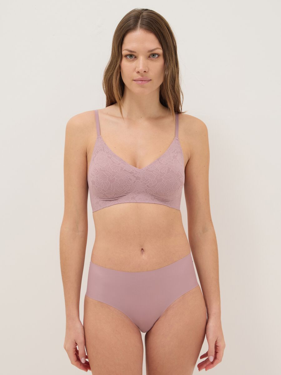 Pink Lace Bra with Removable Padding_1