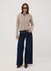 Beige cable-knit wool-blend cardigan_1