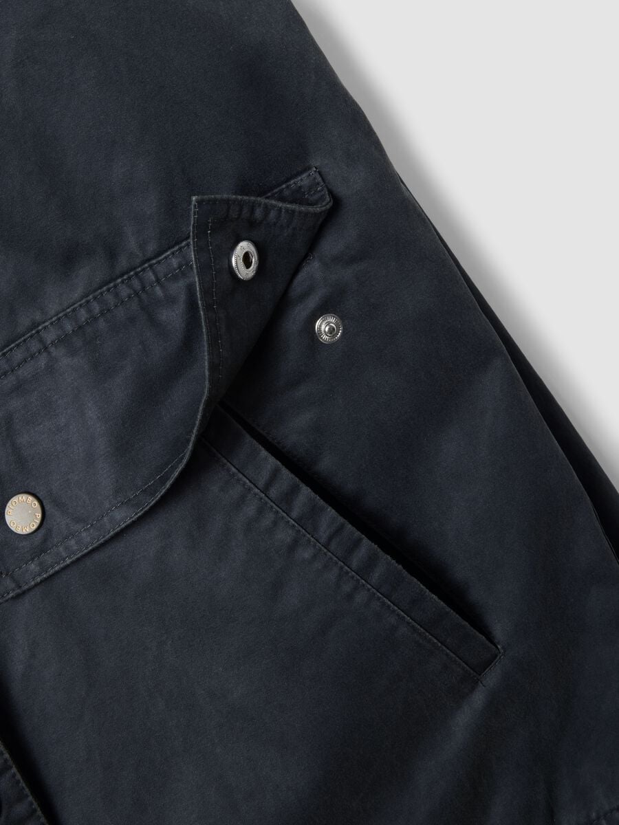 Green cotton-blend parka with velvet collar_1