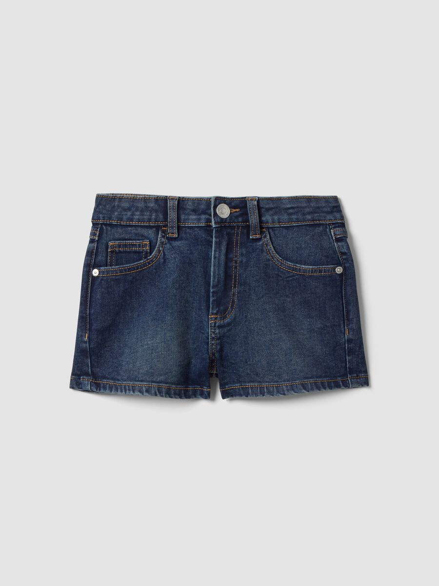 Blaue Denim-Shorts aus elastischem Baumwollmix f&uuml;r M&auml;dchen, Slim Fit_3