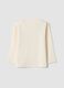 T-shirt beige girocollo in puro cotone organico con stampa Mickey_1
