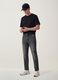Regular-fit grey denim jeans in stretch cotton_0