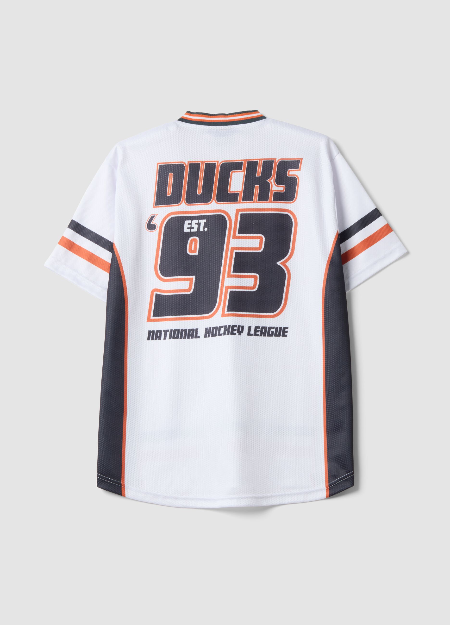 Wei&szlig;es Sport-T-Shirt mit Anaheim Ducks Print