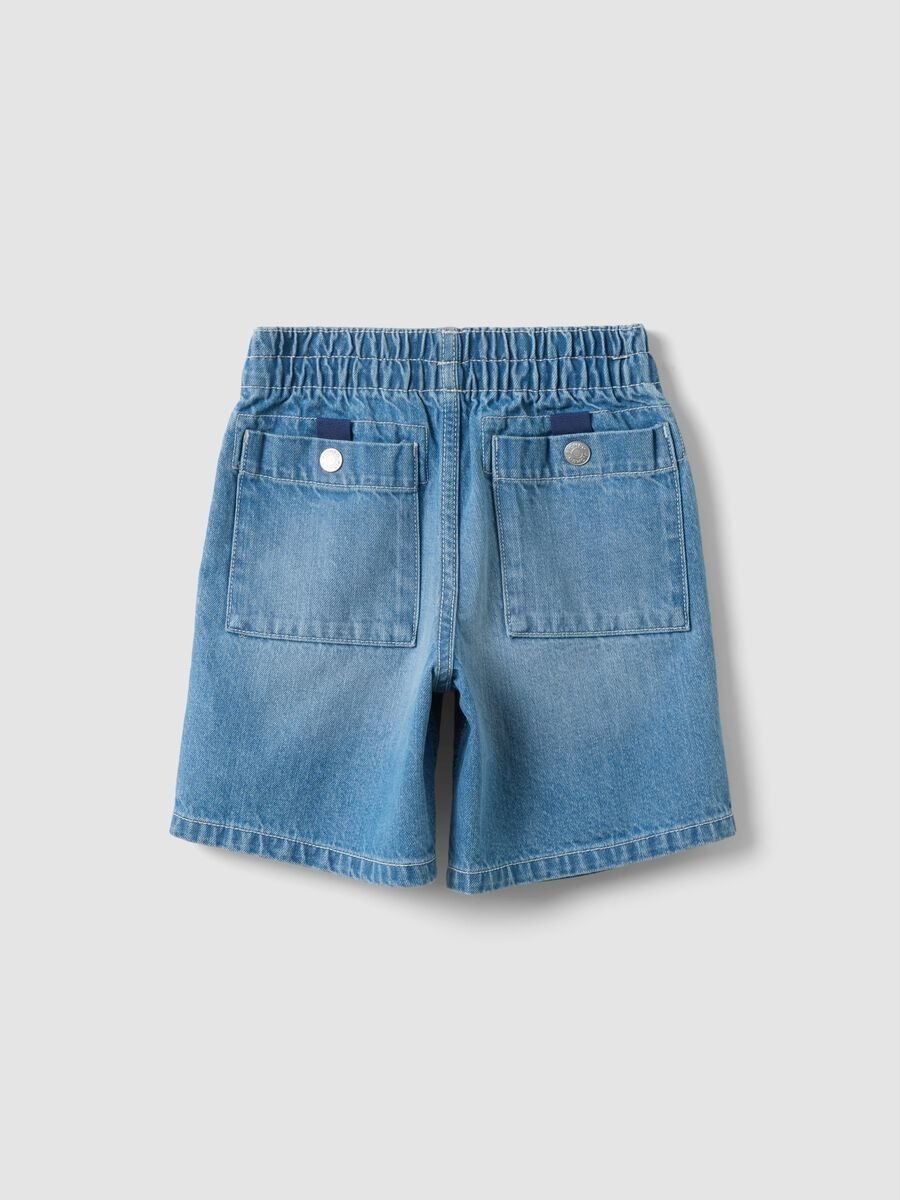 Pure cotton denim shorts, baggy fit_1
