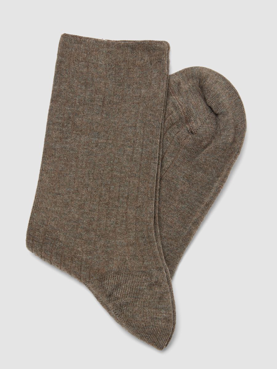 Brown long viscose blend socks_2