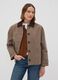 Brown cotton-blend jacket with contrast collar, regular fit_2
