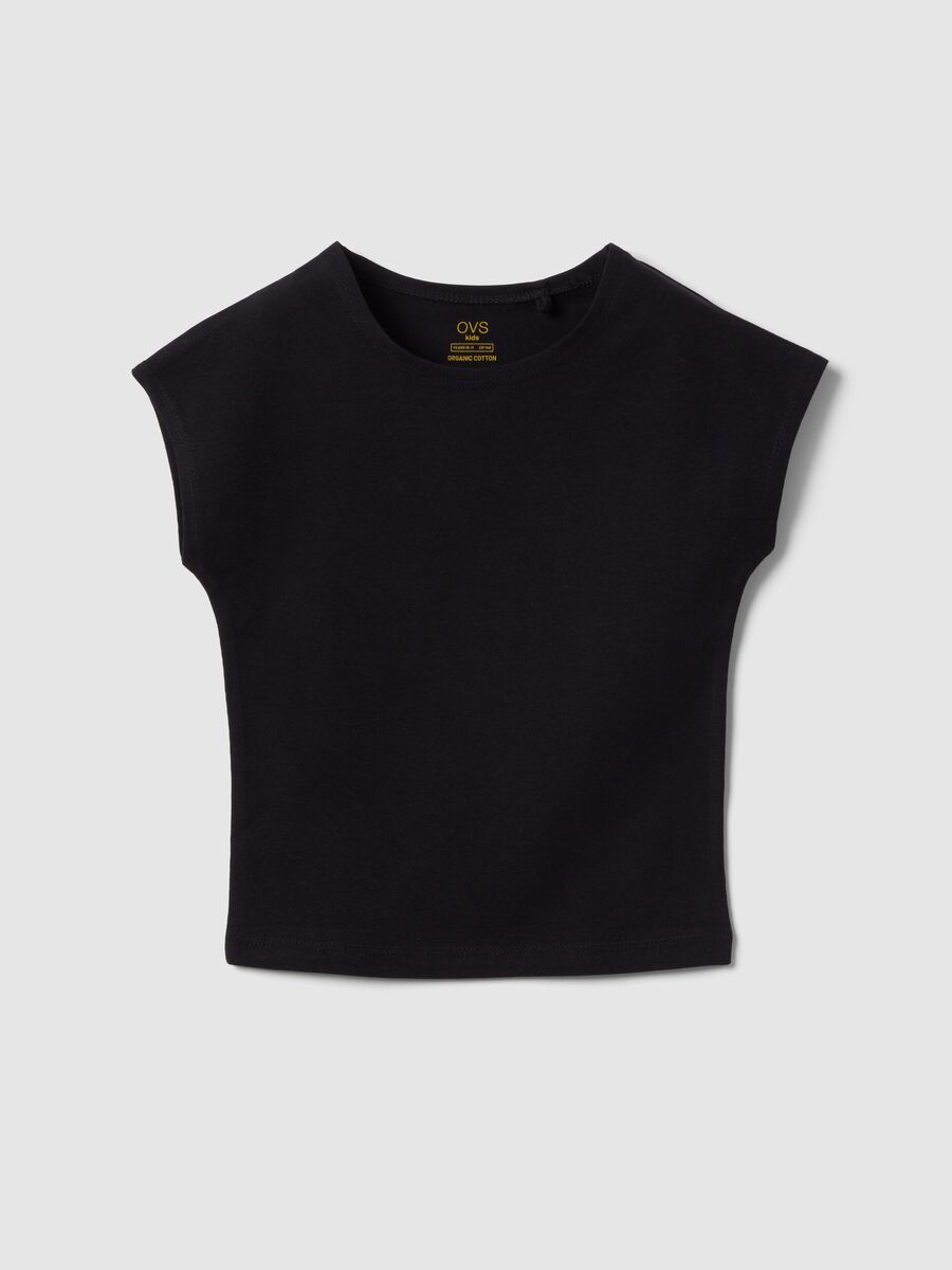 Schwarzes Stretch-Baumwoll-T-Shirt f&uuml;r M&auml;dchen im Slim Fit_3
