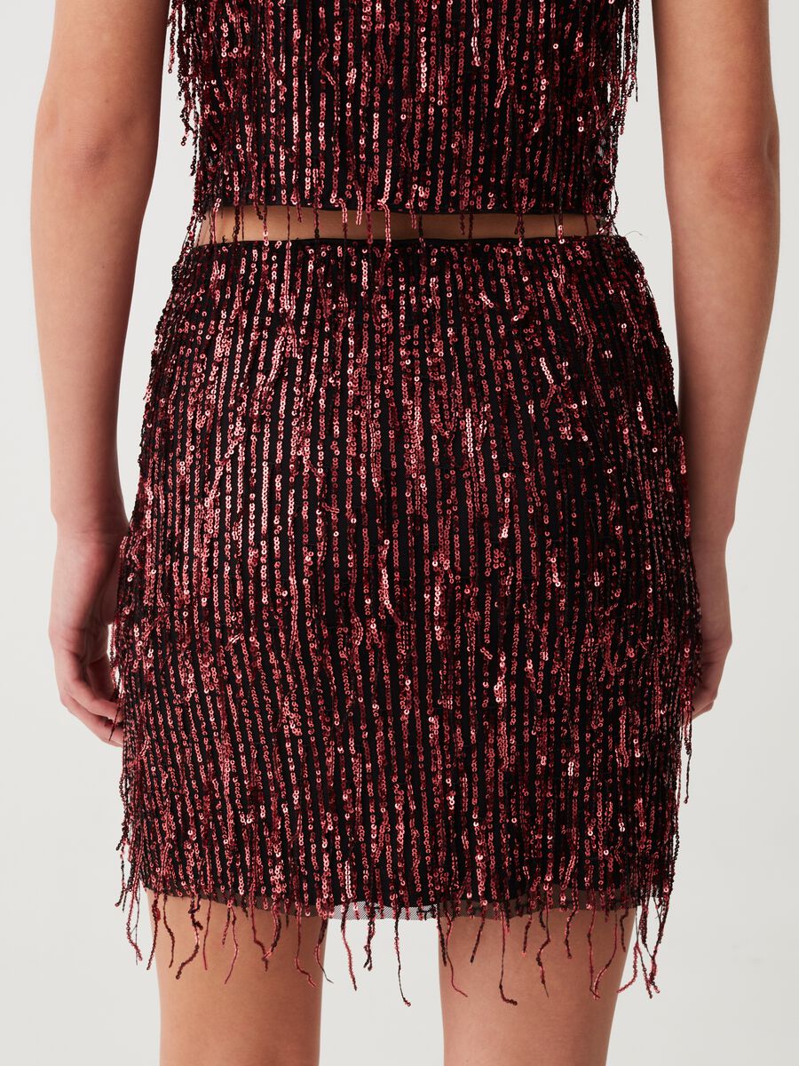 Miniskirt with sequin fringe_2
