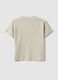 Children's beige pure cotton T-shirt regular fit with pocket_1