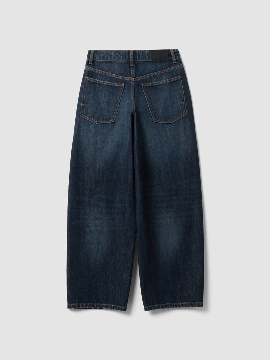 Blaue Balloon-Fit-Jeans aus reiner Baumwolle_6