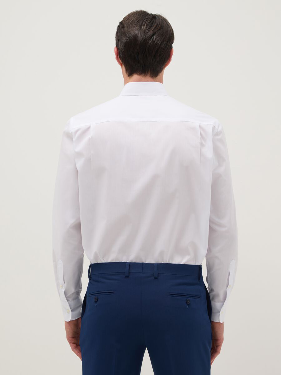 White cotton blend shirt regular fit easy iron_2