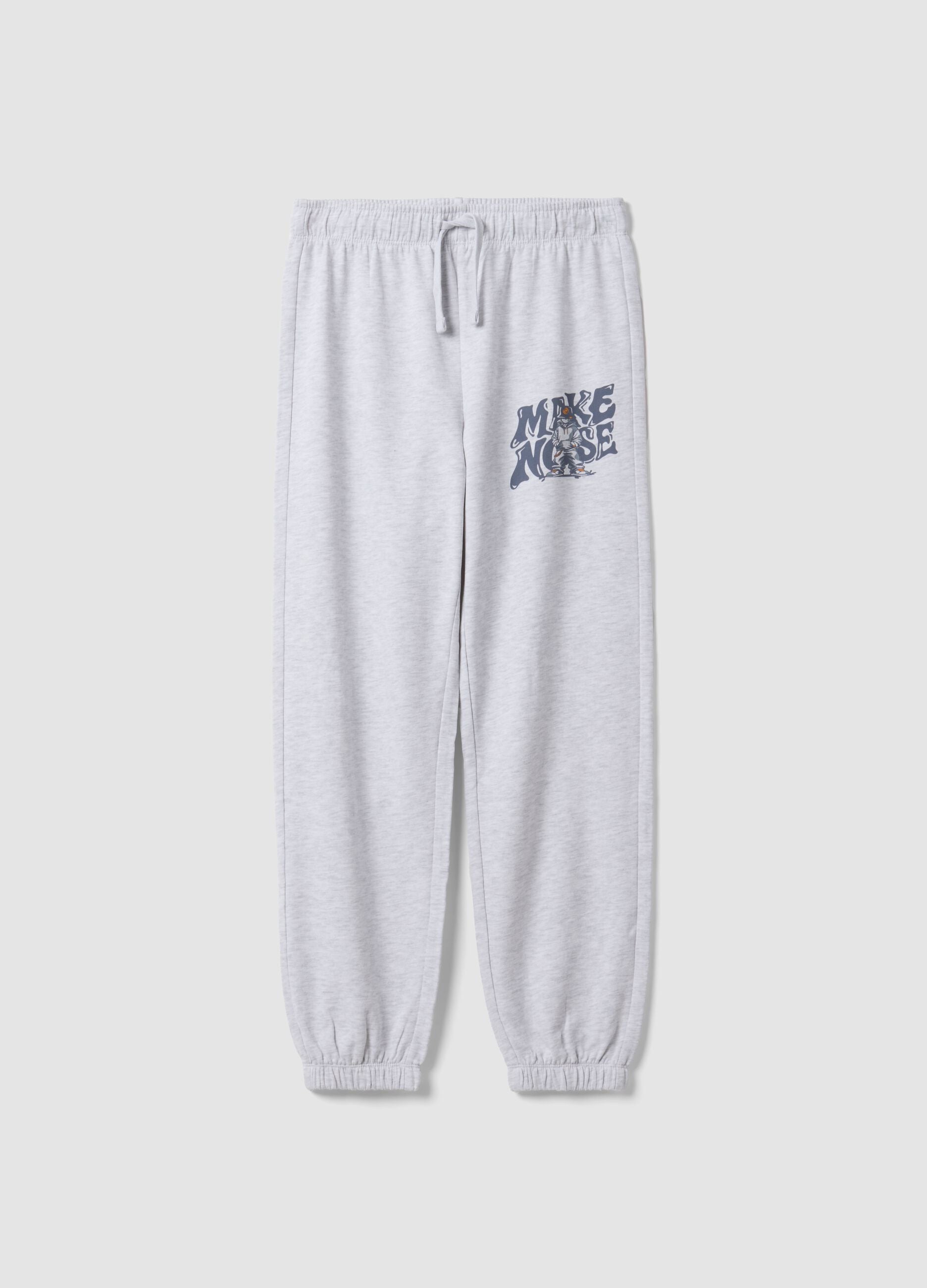 Grey pure cotton jogger trousers