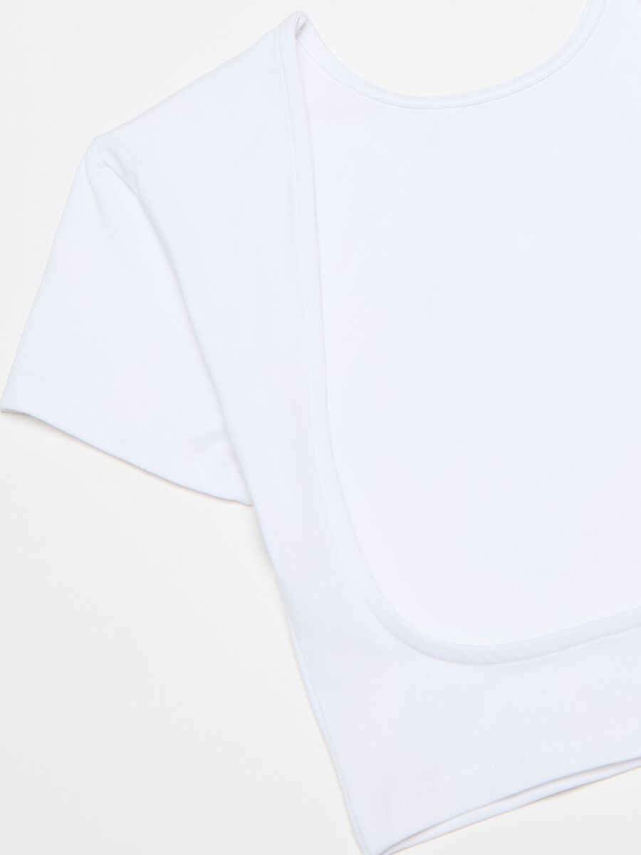 Backless T-shirt Crop White_8