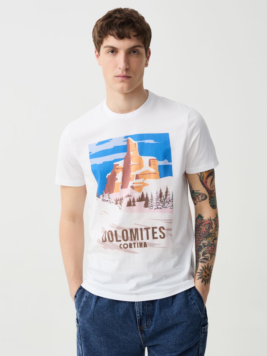 T-shirt with Dolomiti Cortina print_0