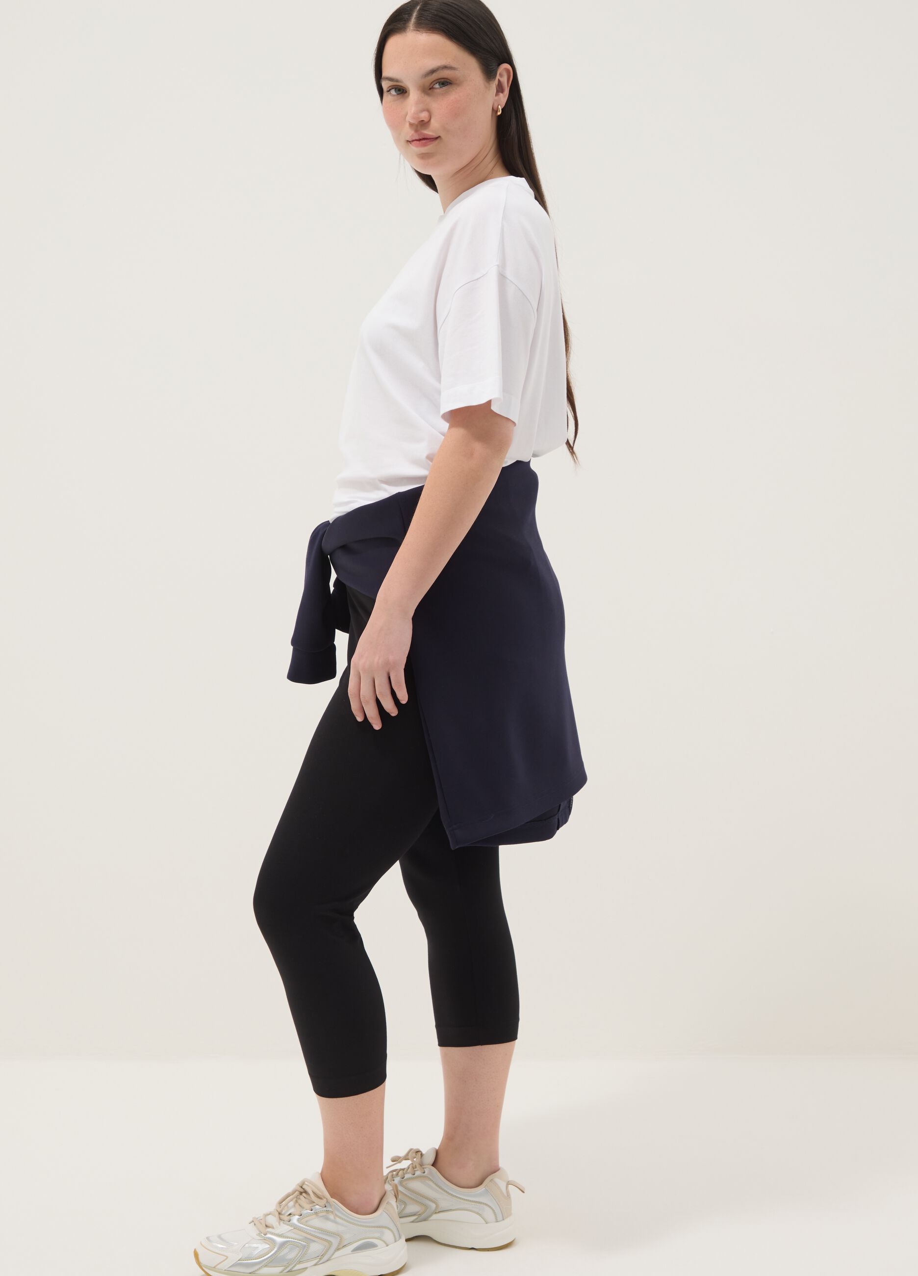 Black stretch cotton leggings