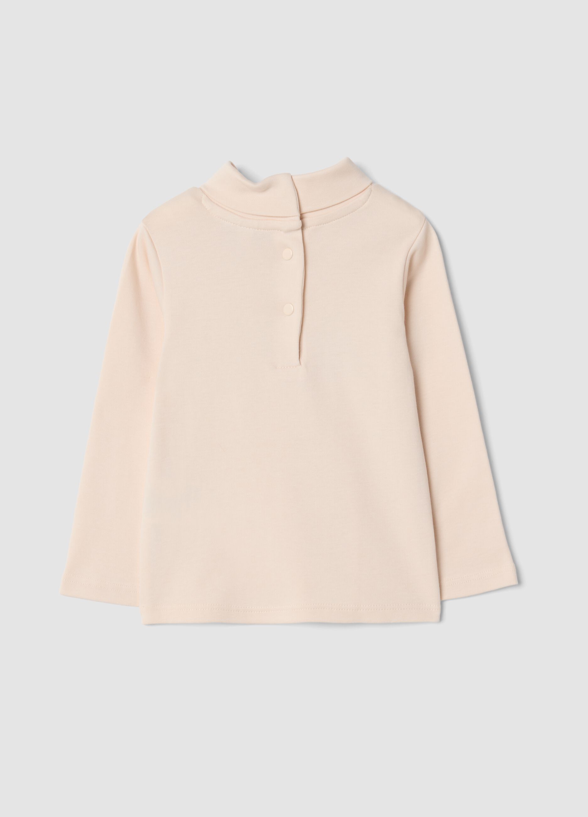 Pink organic cotton T-shirt with winter print