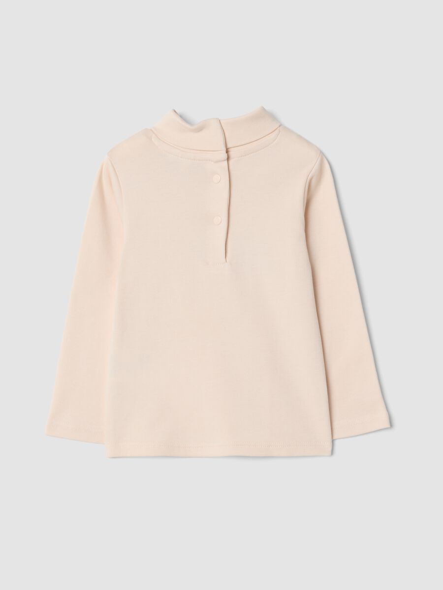 Pink organic cotton T-shirt with winter print_1