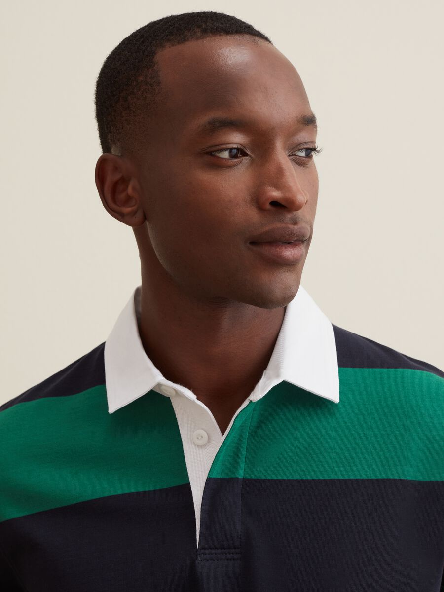 Polo shirt with long sleeves and striped pattern_3