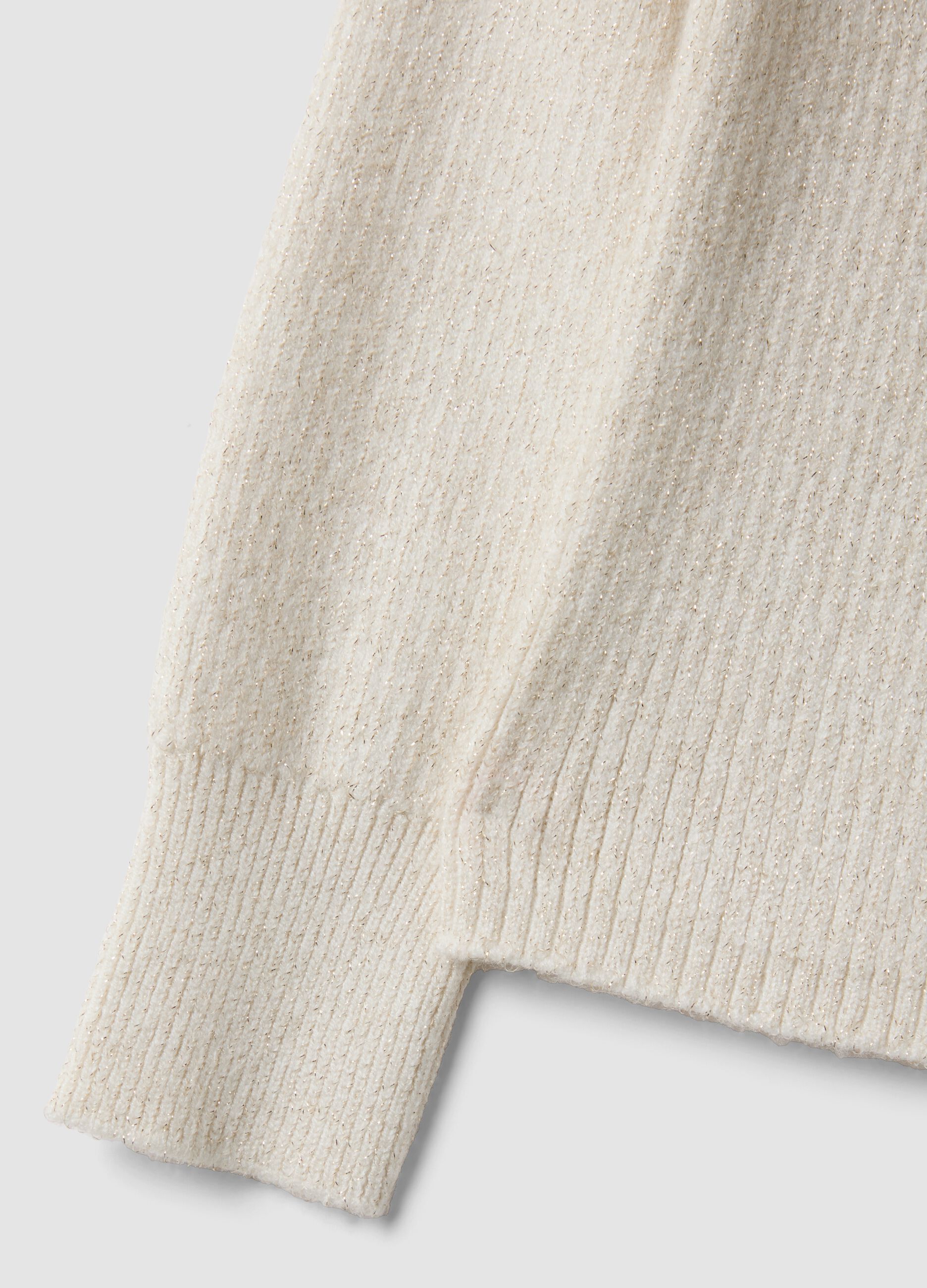 Girls&rsquo; white ribbed viscose-blend top