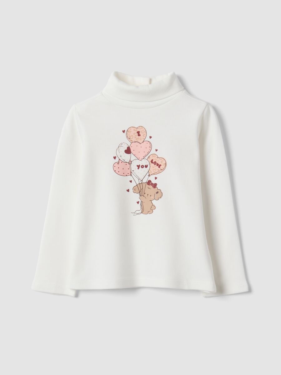 White organic cotton crew-neck top_0