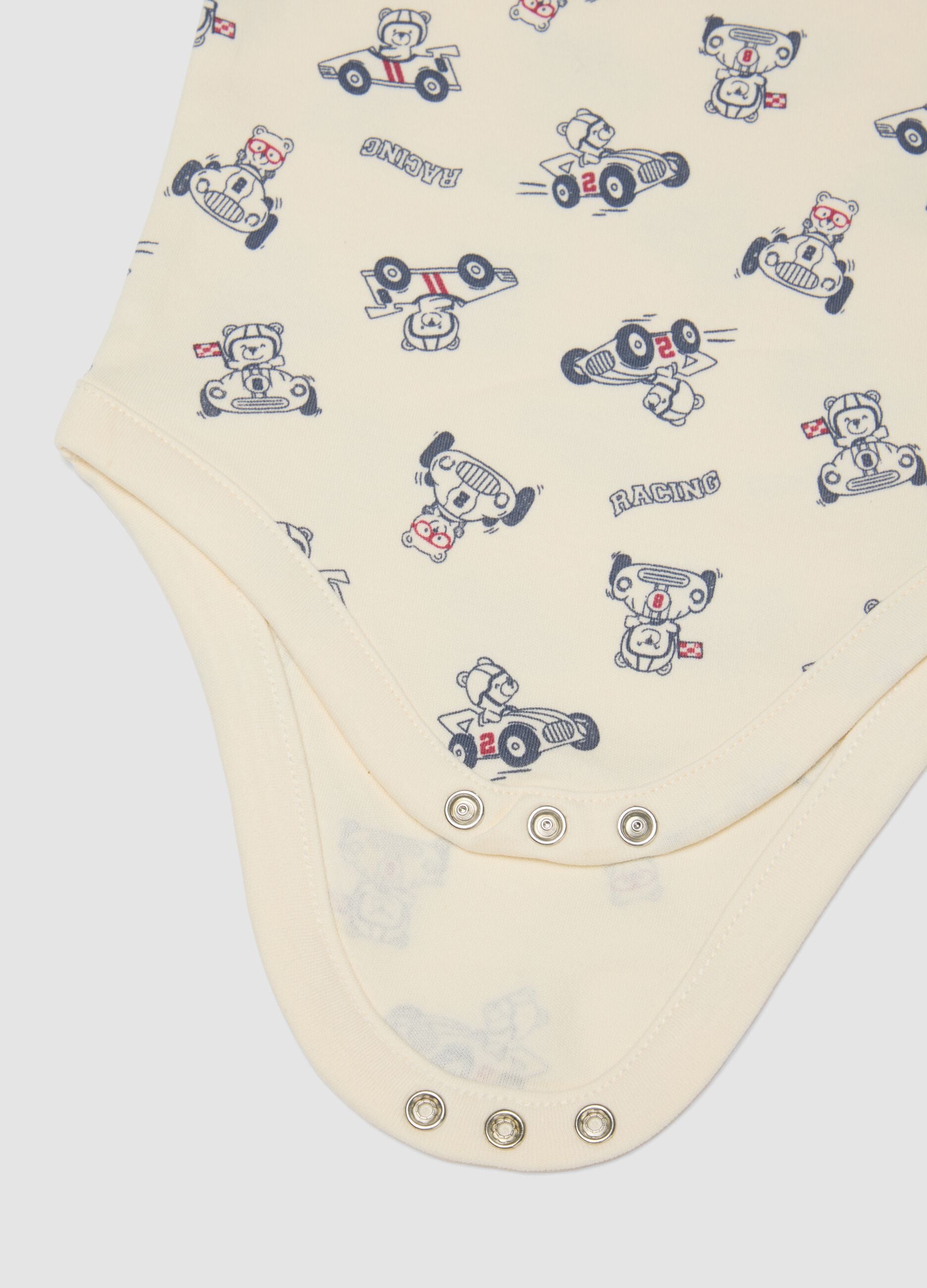 Pack de 3 bodies multicolor em puro algod&atilde;o org&acirc;nico para beb&eacute; e menino